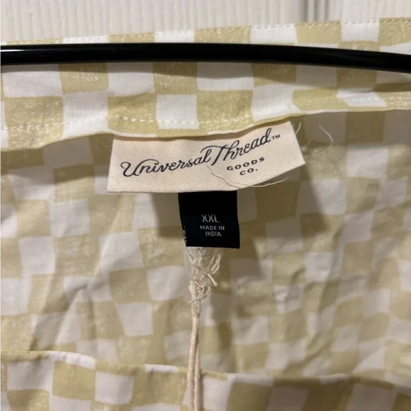 Universal Thread Yellow Checkered Blouse - Picture 3 of 5